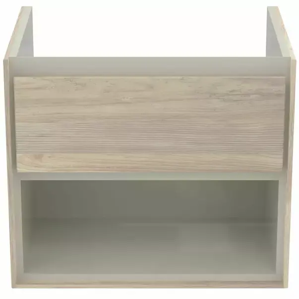 Dulap suspendat pentru lavoar maro deschis lemn Ideal Standard Connect Air 60 cm cu spatiu depozitare [2]