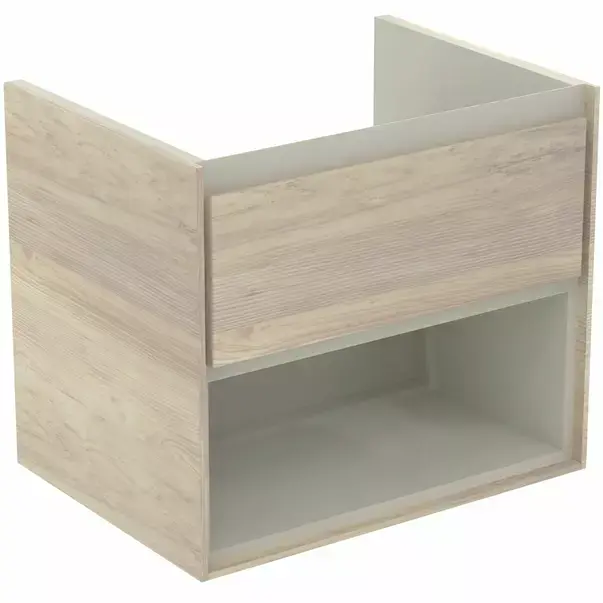 Dulap suspendat pentru lavoar maro deschis lemn Ideal Standard Connect Air 60 cm cu spatiu depozitare [1]
