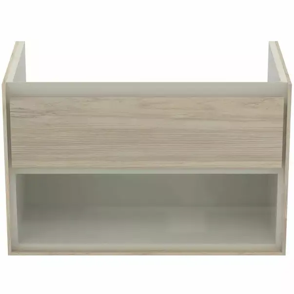 Dulap suspendat pentru lavoar maro deschis lemn Ideal Standard Connect Air 80 cm cu spatiu depozitare [1]
