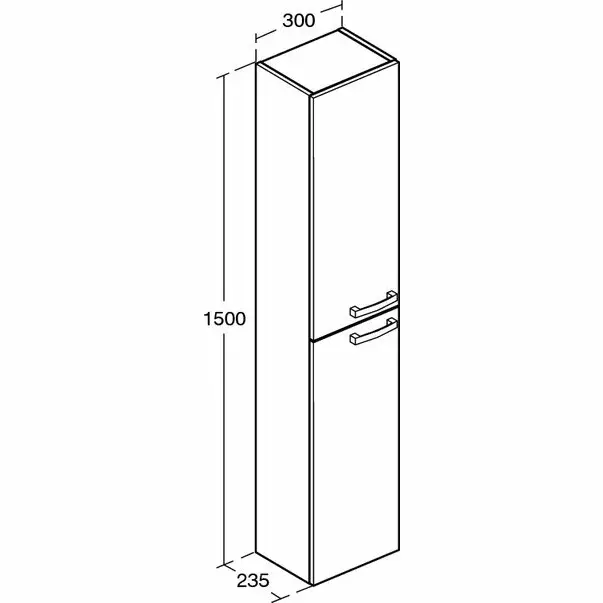 Dulap tip coloana suspendat gri lucios Ideal Standard Tempo 2 usi Softclose [3]