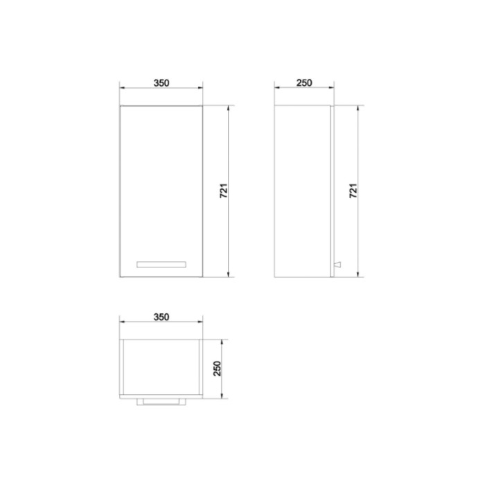 Dulapior Cersanit, Melar, suspendat, 72 cm, alb [2]