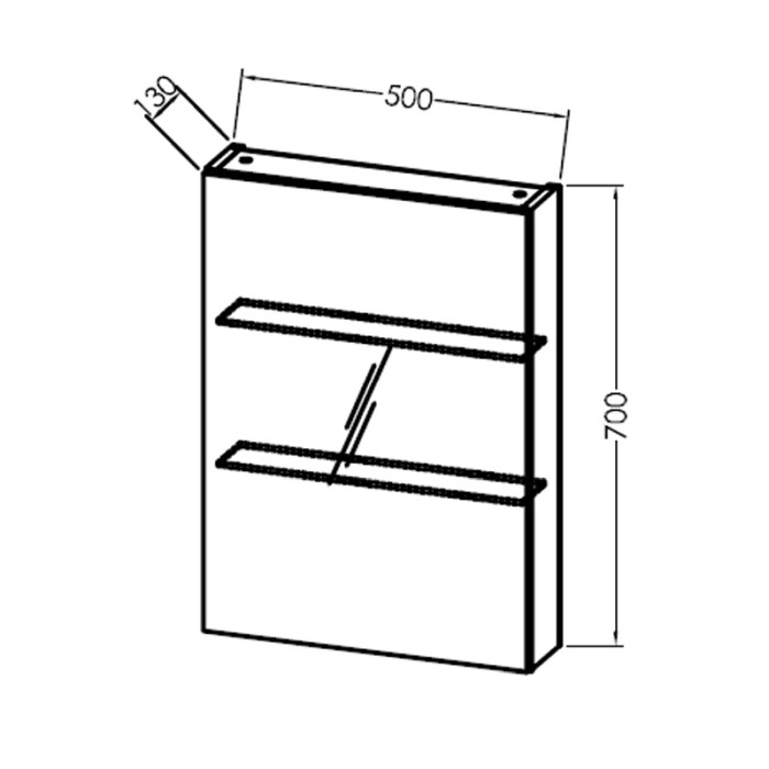 Dulapior suspendat cu oglinda si 1 usa, Kolpasan, Naomi, 50 cm, dark concrete [2]