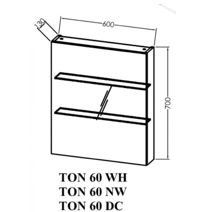 Dulapior suspendat cu oglinda si 1 usa, Kolpasan, Naomi, 60 cm, dark concrete [2]