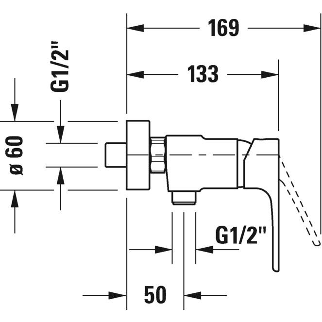 Duravit B.1 Baterie dus monocomanda, crom [3]
