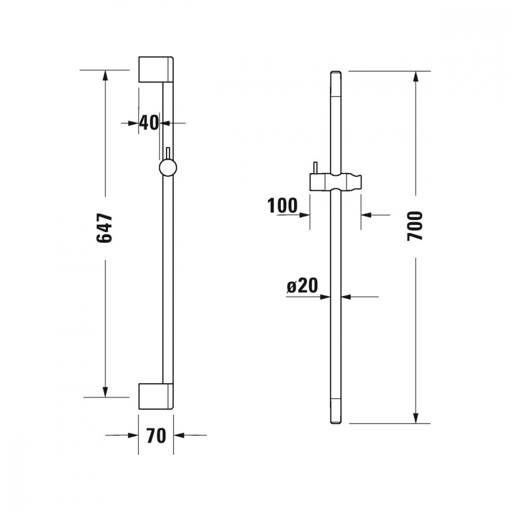 Duravit bară de duș |70 cm UV0600003046 [2]