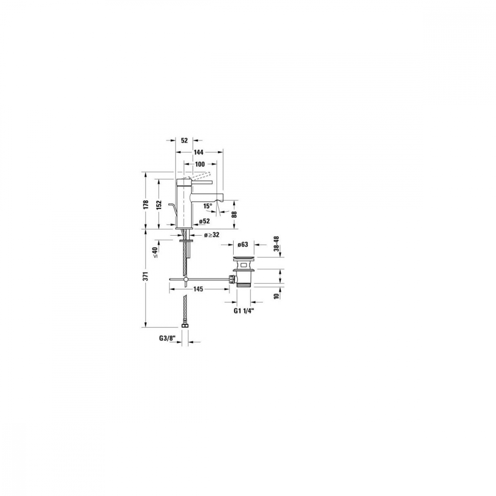 Duravit Circle baterie lavoar stativ crom CE1010001010 [2]