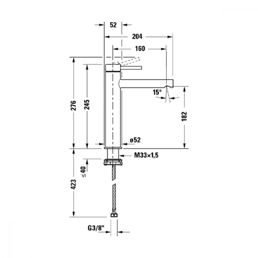 Duravit Circle baterie lavoar stativ crom CE1030002010 [2]