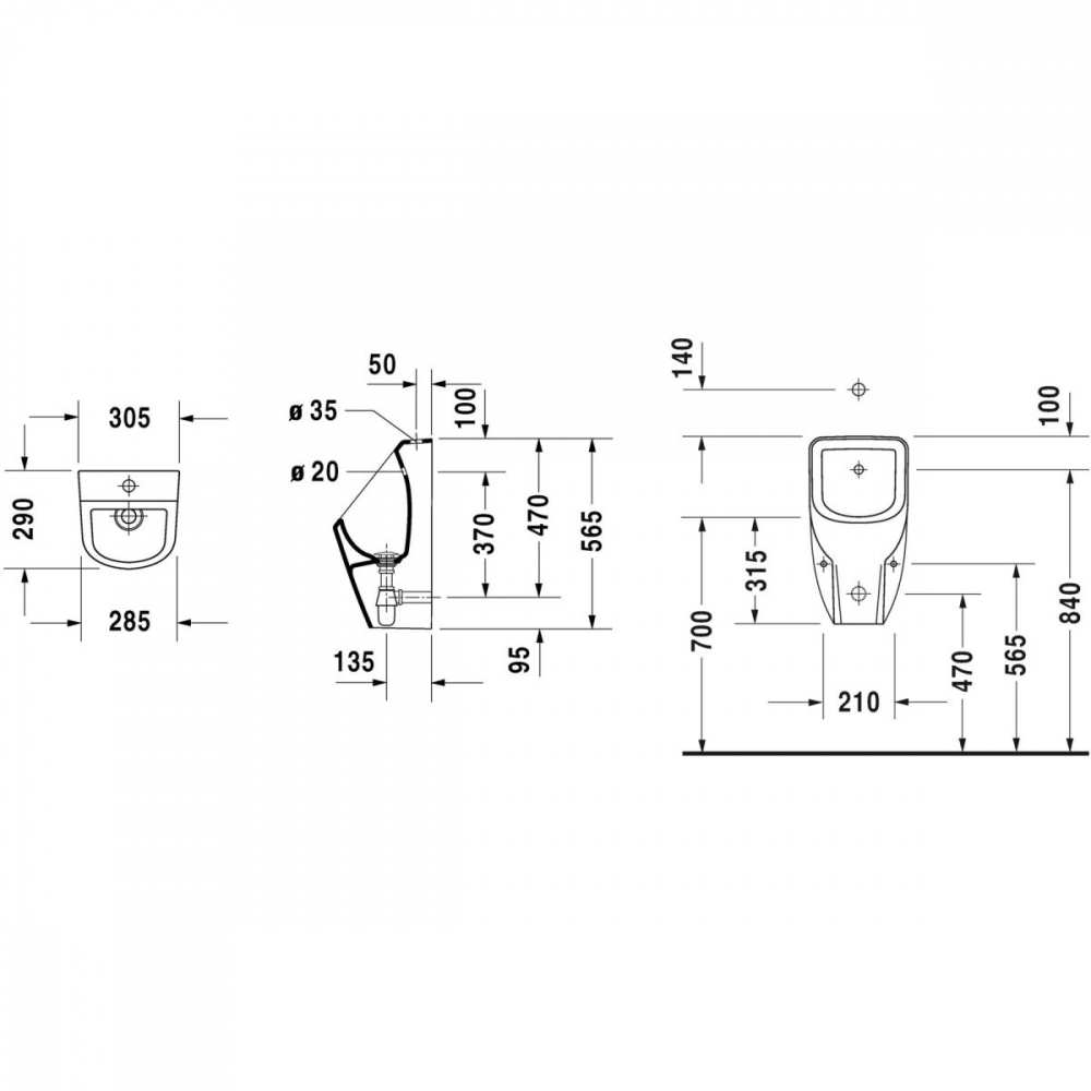 Duravit D-Code pisoar 0828300000 [2]