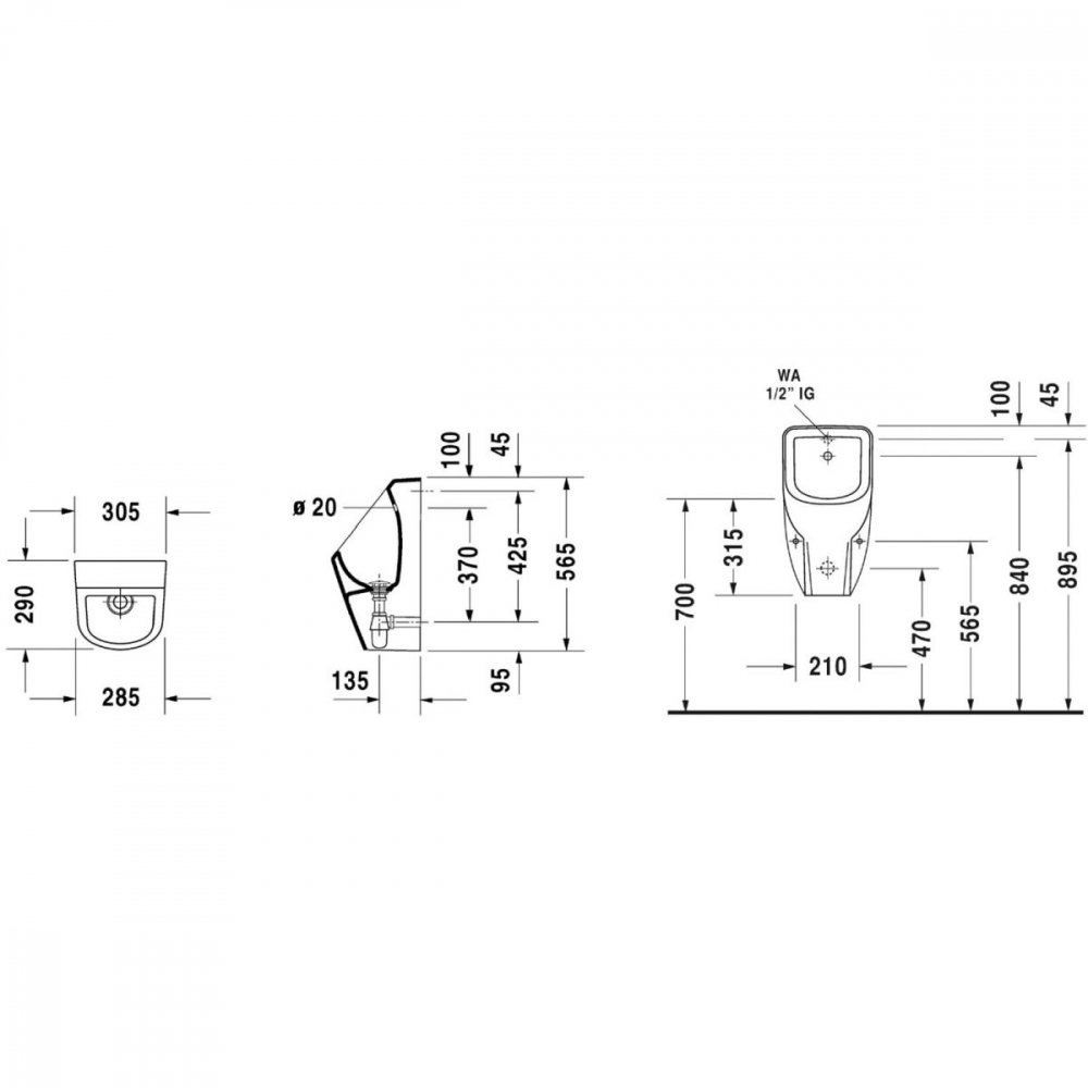 Duravit D-Code pisoar 0829300000 [2]