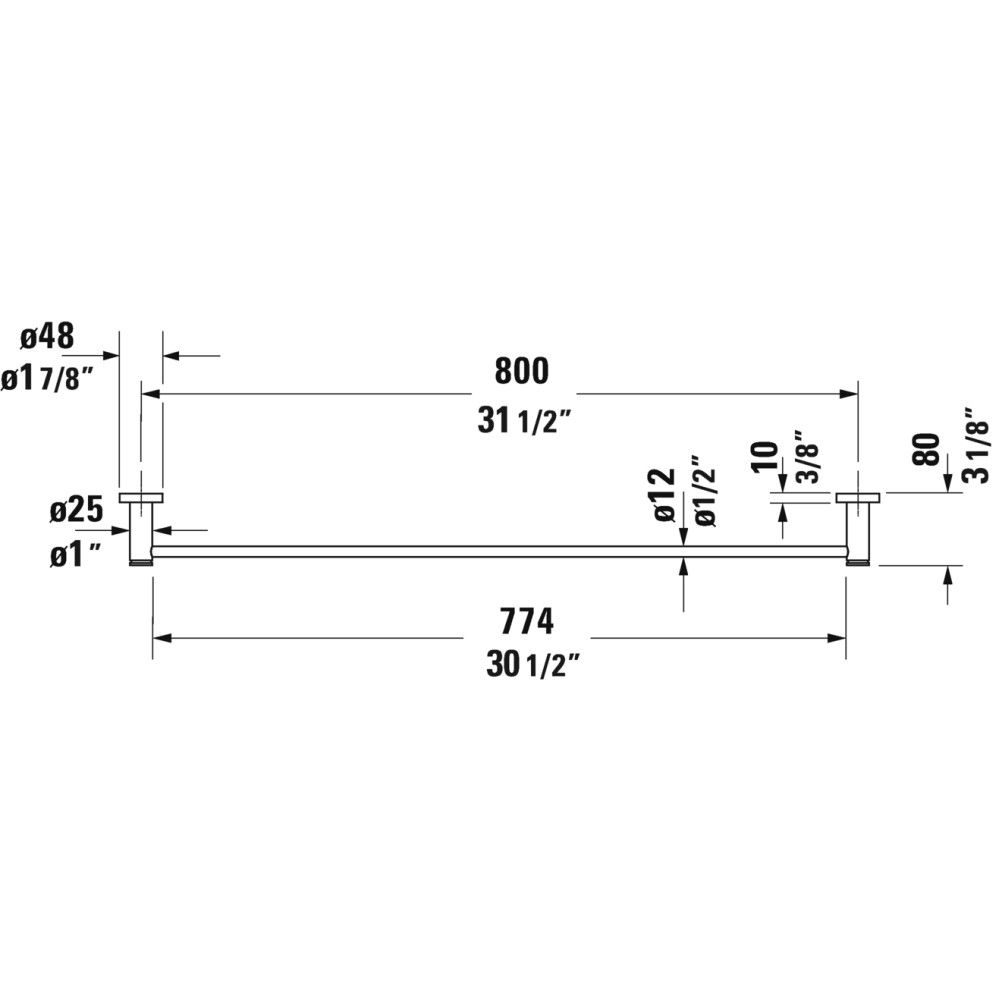 Duravit D-Code Suport prosop baie tip bara 80 cm [2]