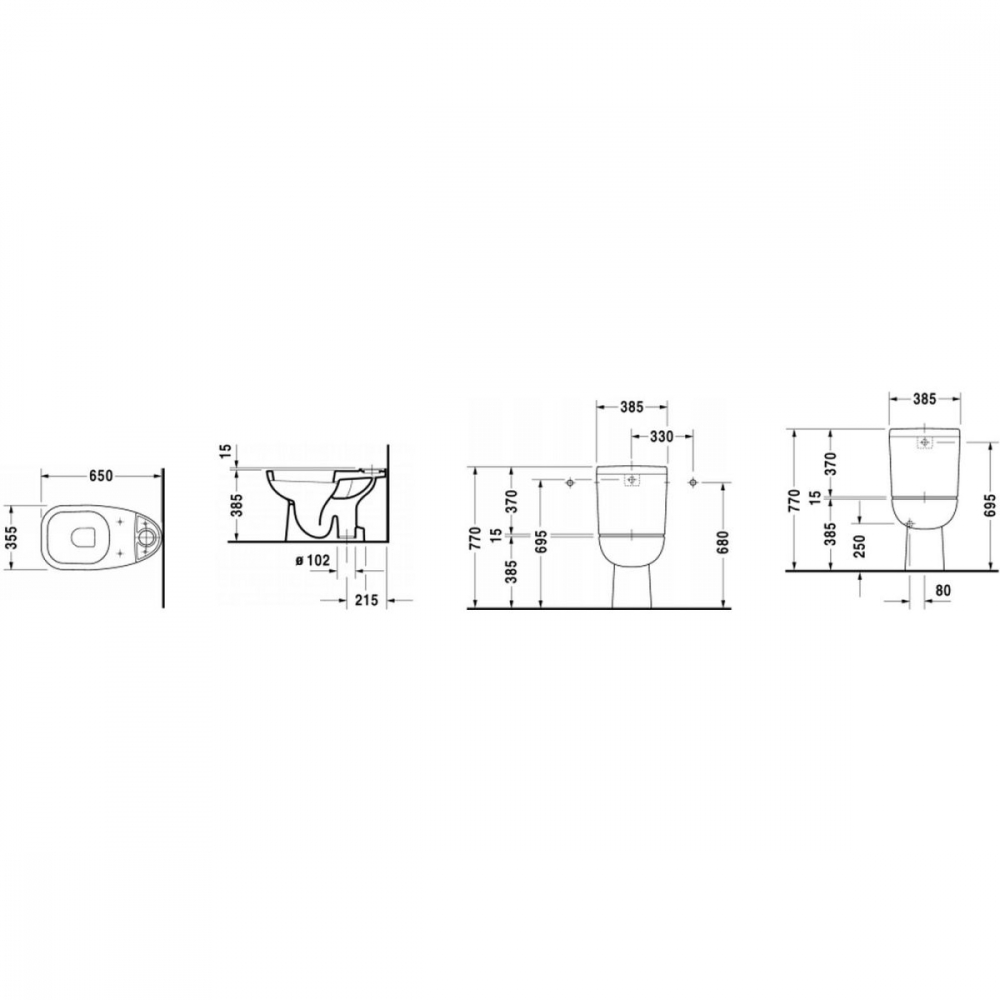 Duravit D-Code vas wc compact alb 21110100002 [2]