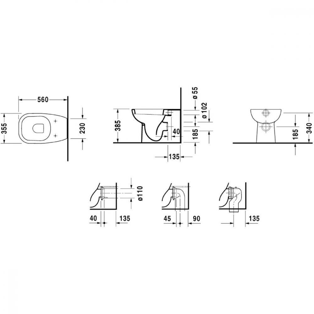 Duravit D-Code vas wc stativă alb 21150900002 [2]