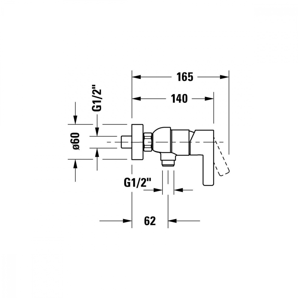 Duravit D-Neo baterie de duș perete crom DE4230000010 [2]