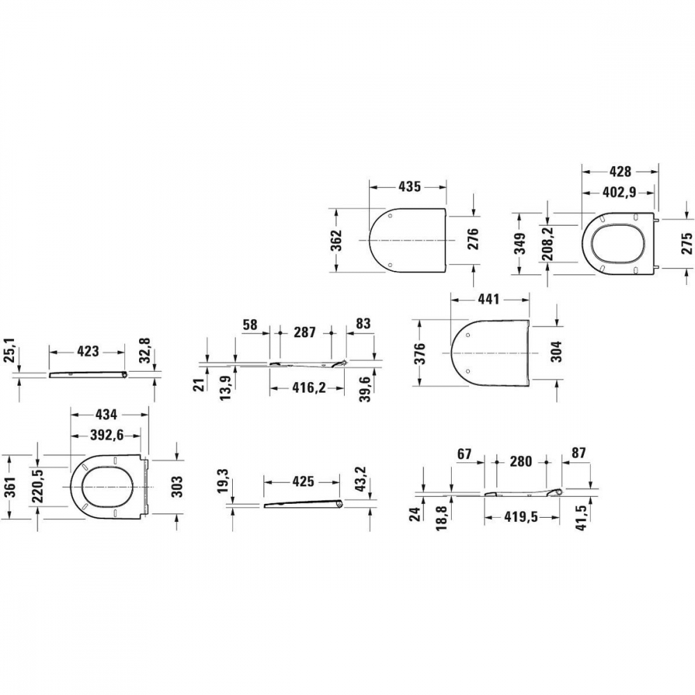 Duravit D-Neo vas wc cu capac soft-close agăţat fără margine alb 45880900A1 [3]