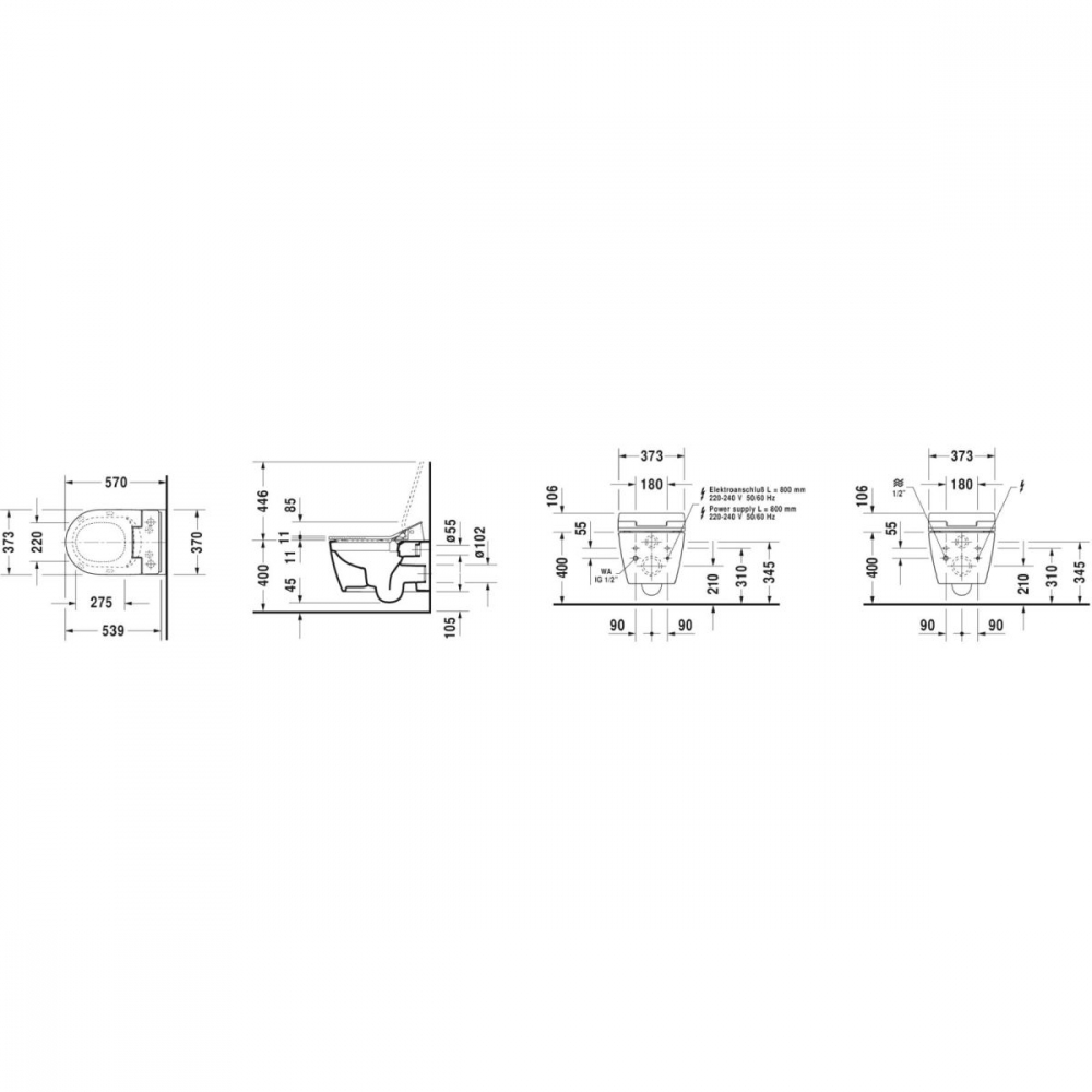 Duravit ME by Starck vas wc agăţat fără margine alb 2529590000 [2]
