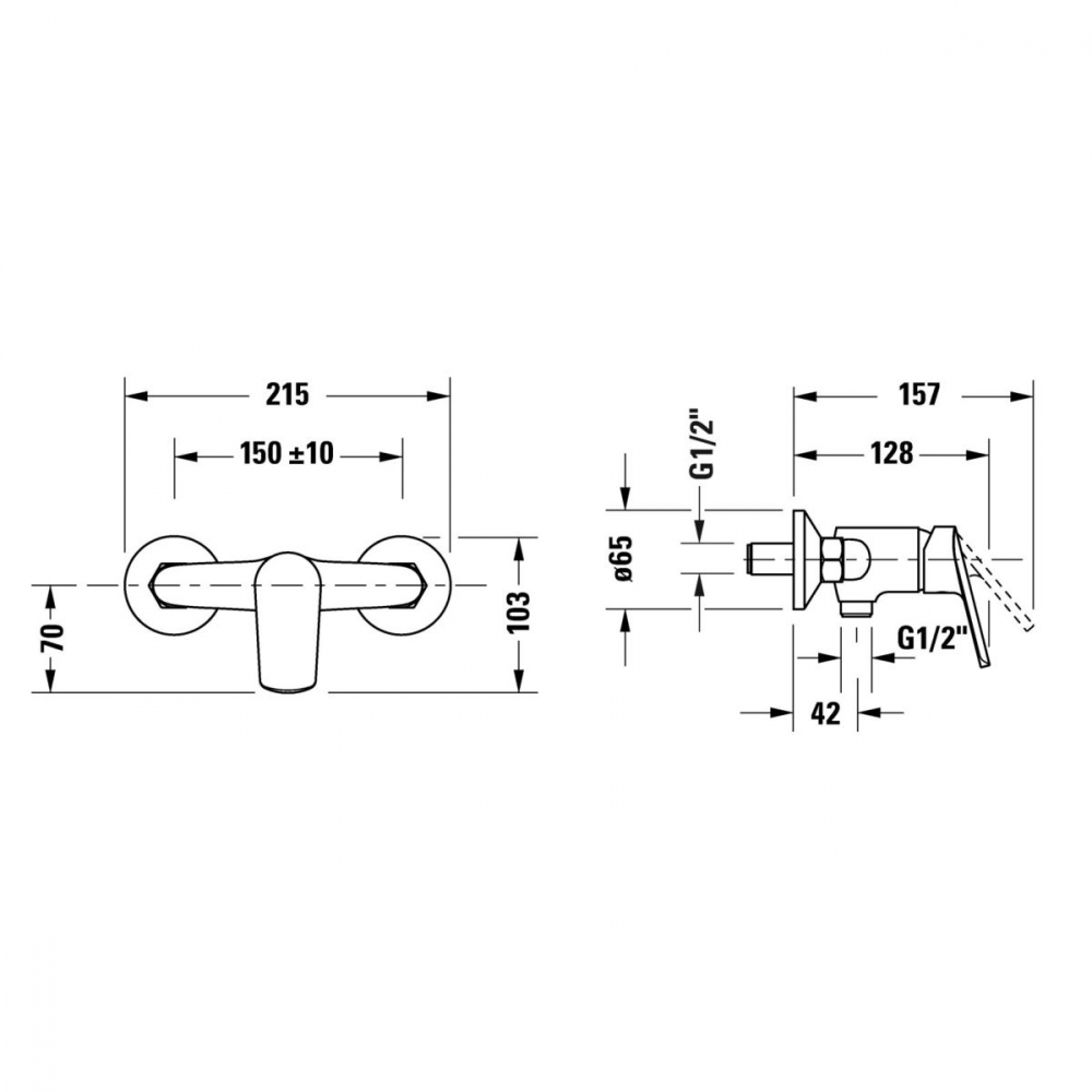 Duravit No. 1 baterie de duș perete crom N14230000010 [2]