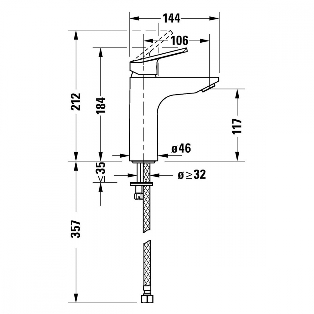 Duravit No. 1 baterie lavoar stativ crom N11020002010 [2]