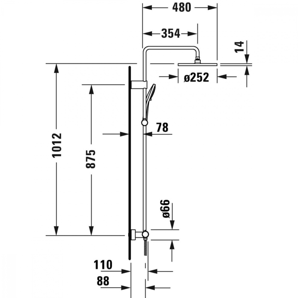 Duravit Shower Systems set de duș perete cu termostat auriu TH4282008034 [3]