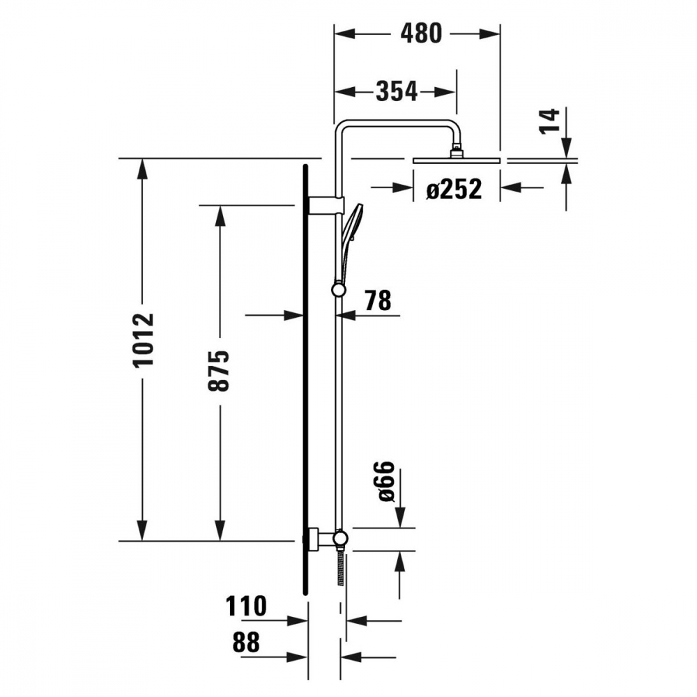 Duravit Shower Systems set de duș perete cu termostat || TH4282008004 [2]