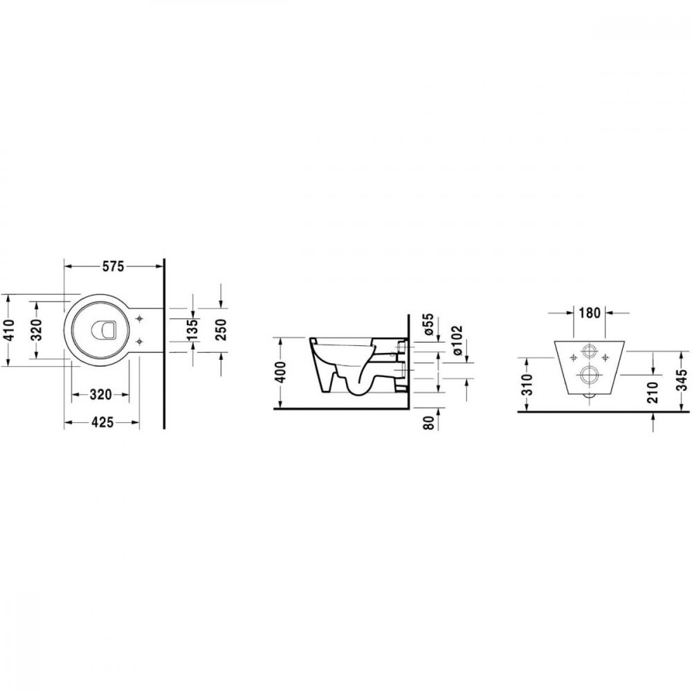 Duravit Starck 1 vas wc agăţat alb 0210090064 [2]