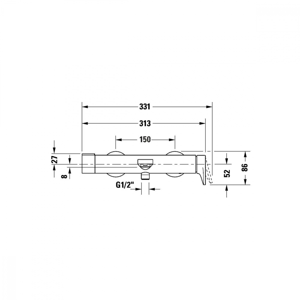 Duravit Tulum baterie cadă-duș perete crom TU5230000010 [2]