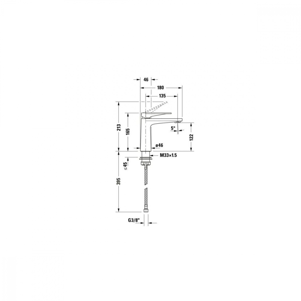 Duravit Tulum baterie lavoar stativ crom TU1020002010 [2]
