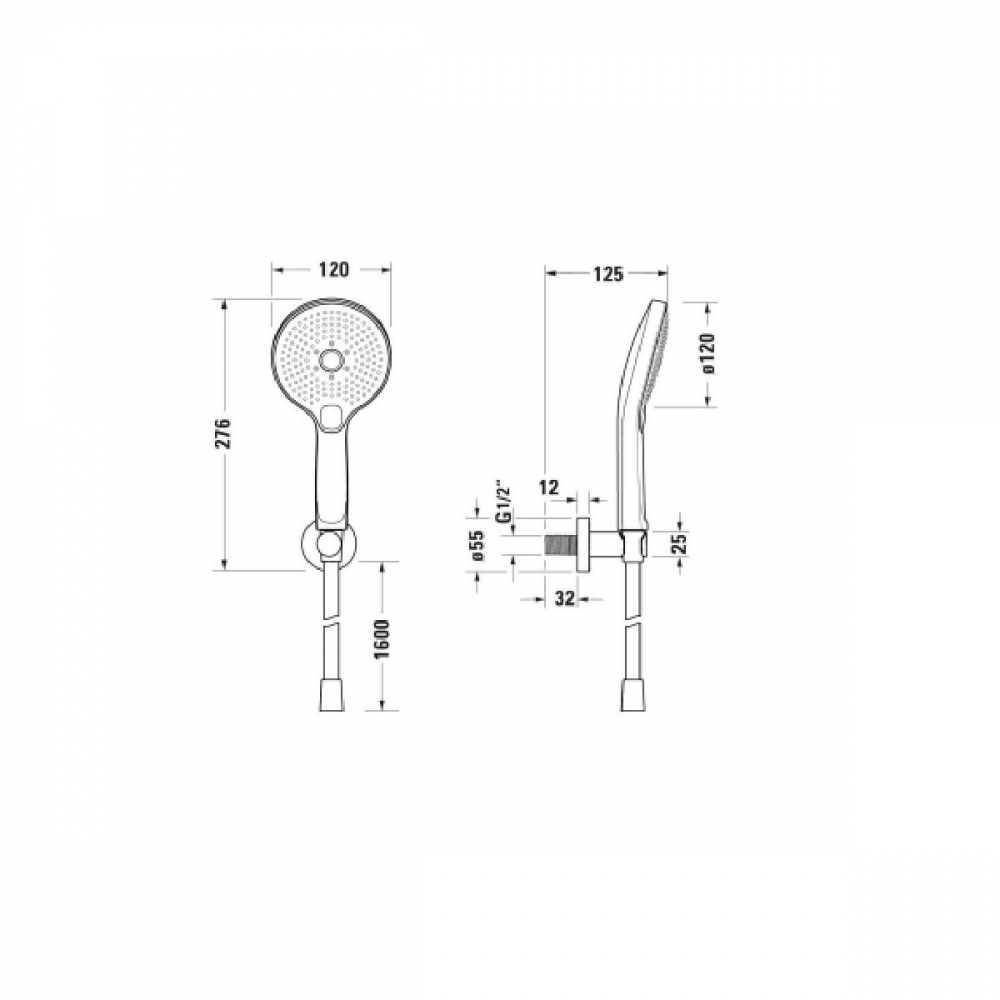Duravit Universal set de duș perete crom UV0712001005 [2]