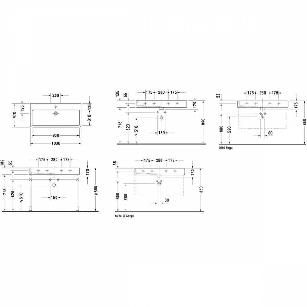 Duravit Vero lavoar 100x47 cm dreptunghiular mobilier alb 0454100000 [2]