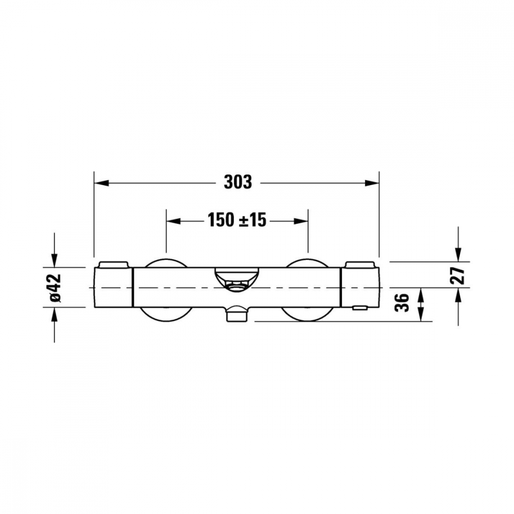Duravit Wave baterie cadă-duș perete cu termostat negru WA5220000046 [2]
