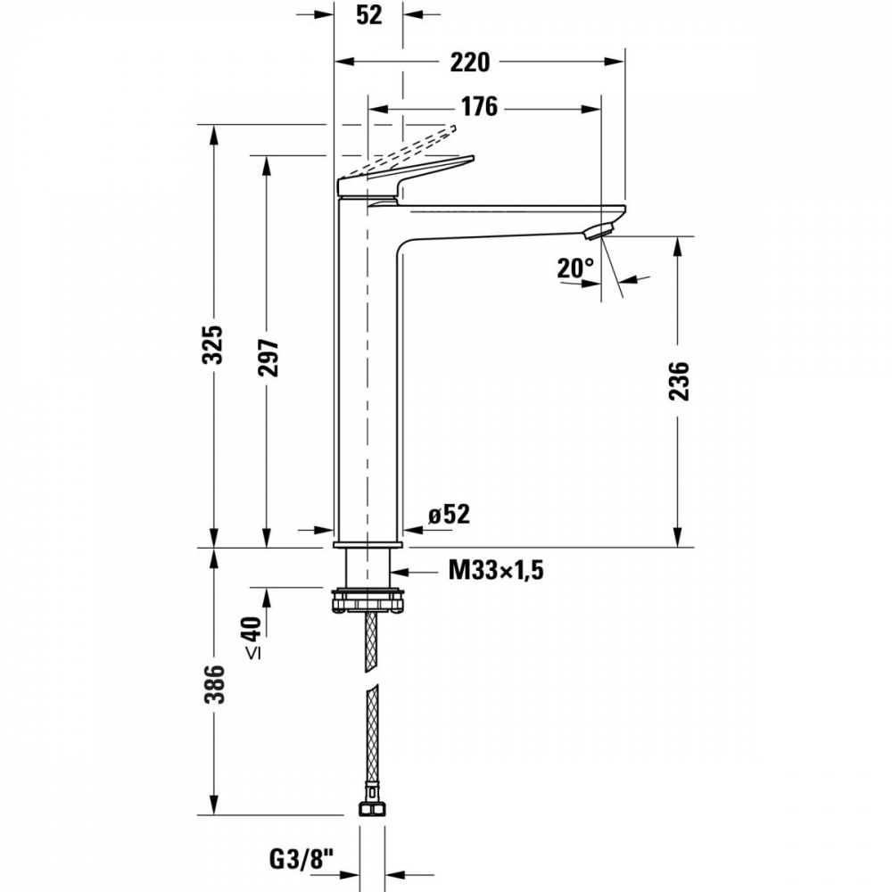 Duravit Wave baterie lavoar stativ crom WA1040002010 [2]