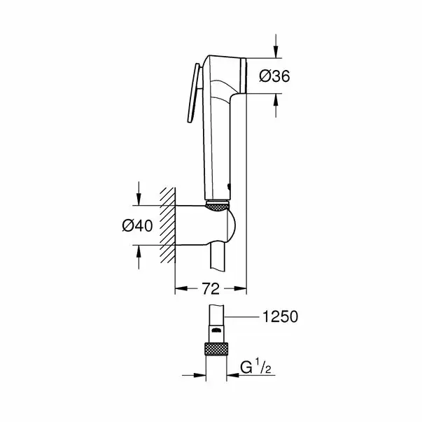 Dus igienic cu baterie Grohe Tempesta F Trigger [2]