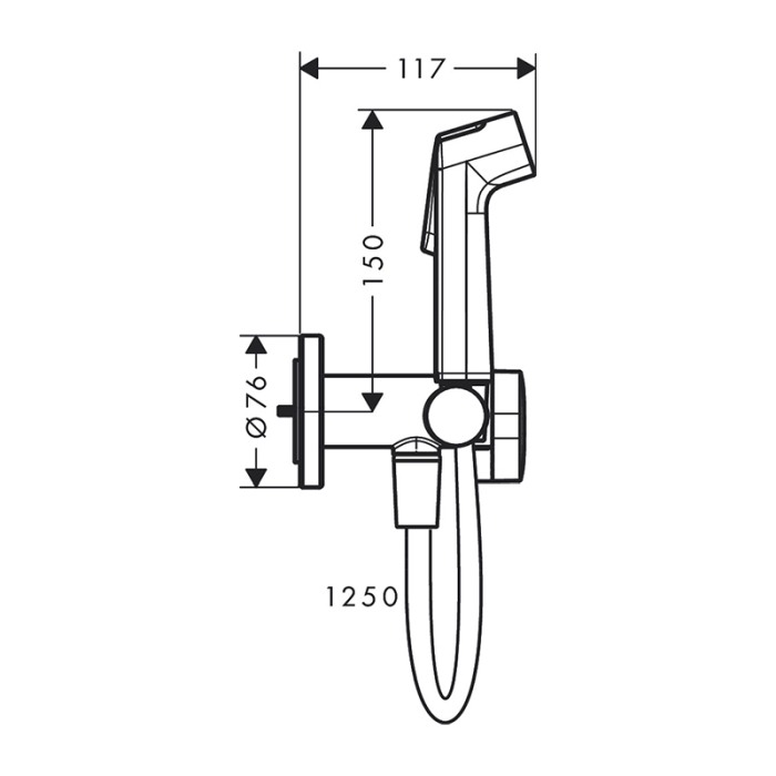 Dus igienic, Hansgrohe, Bidette S, 1 jet, crom [2]