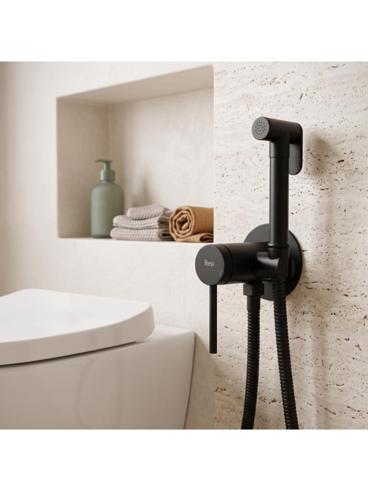 Baterie bideu Rea Foss Clif negru mat montaj perete 110 mm JS-W024B [3]
