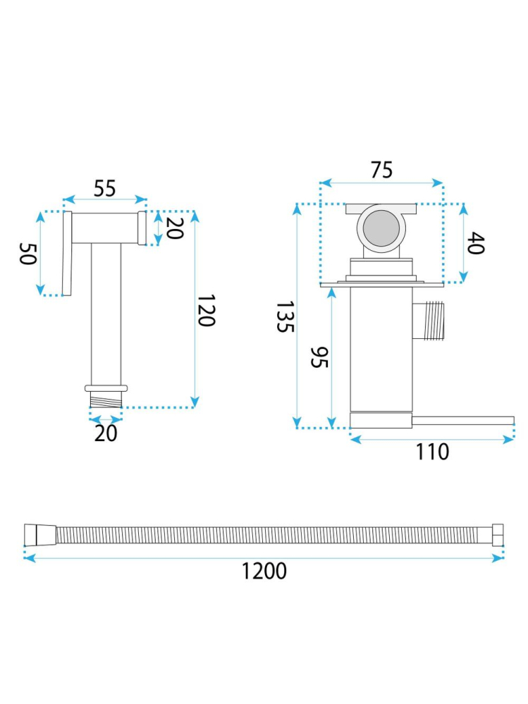 Baterie bideu Rea Foss Clif Titan montaj perete PVD JS-W024GG [9]