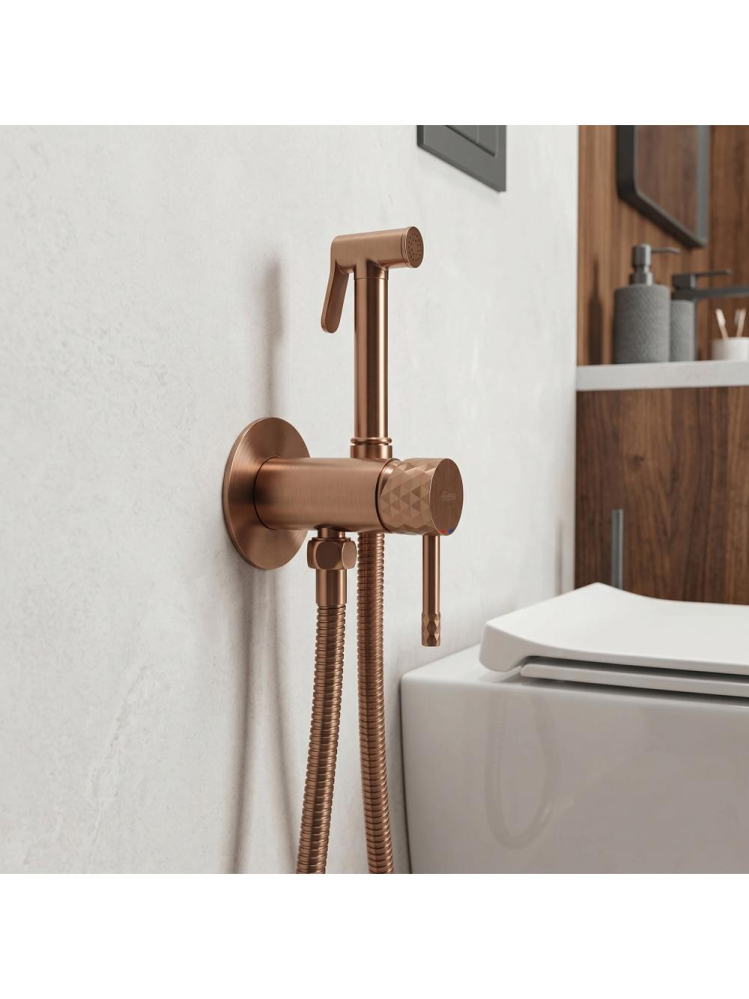 Baterie bideu Rea Lungo Loop Diamond cupru periat montaj perete 110 mm [2]