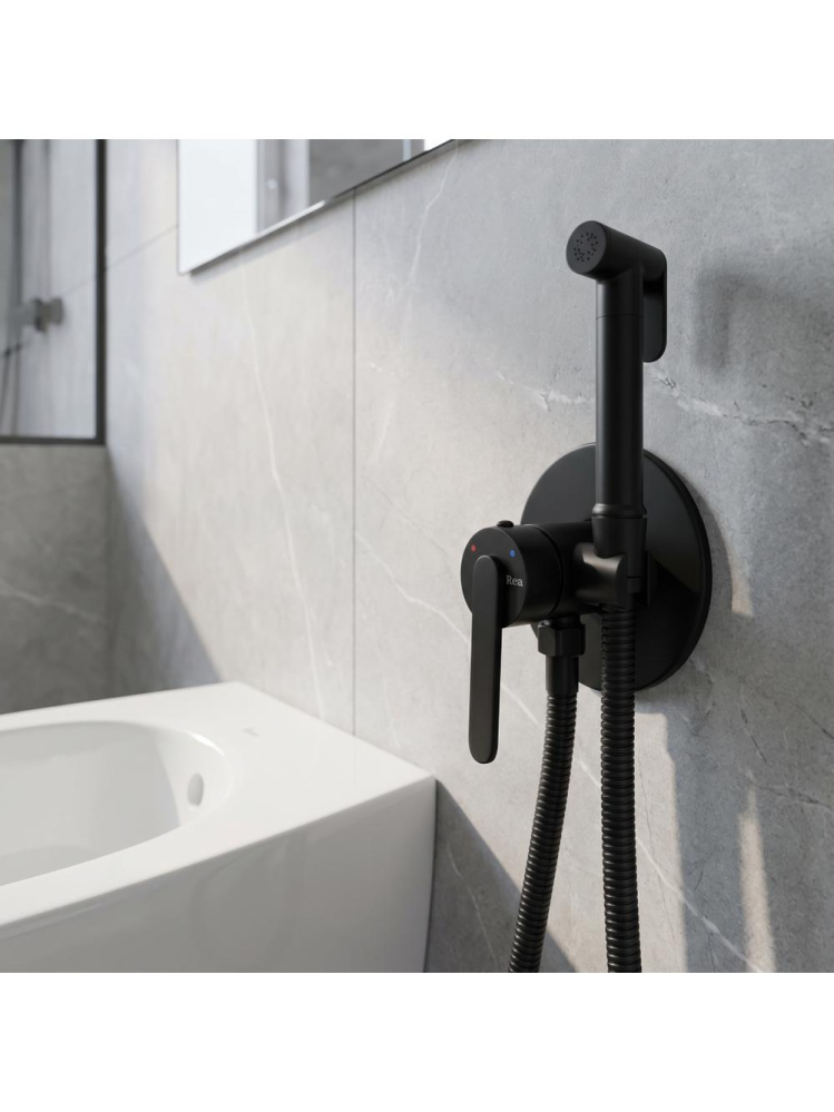 Baterie bideu Rea Ontario negru mat montaj perete 120 mm Electroplating [3]