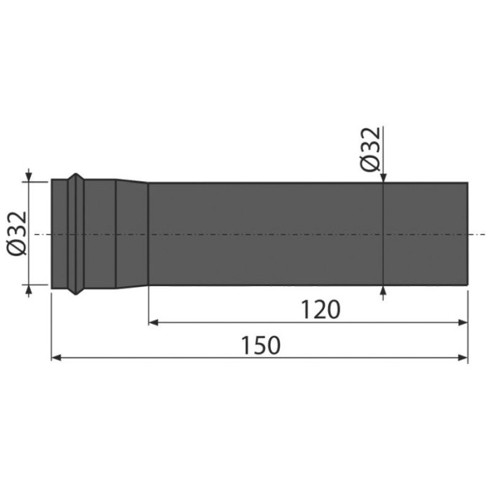 Element de prelungire, Alcadrain, DN32, negru mat [2]