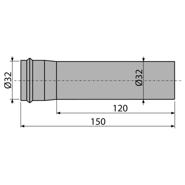 Element de prelungire DN32, Alcadrain, crom [2]