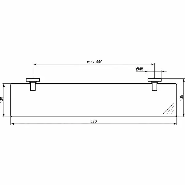 Etajera crom Ideal Standard IOM 52 cm [2]