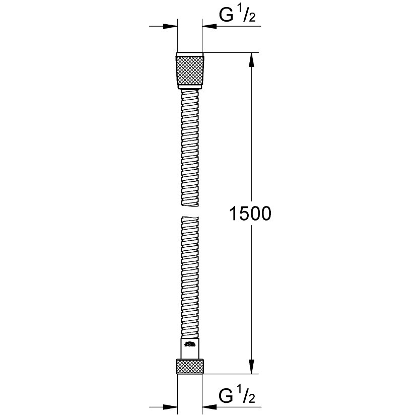 Furtun dus Grohe Relexaflex Metal Long-Life 150 cm, alb [2]