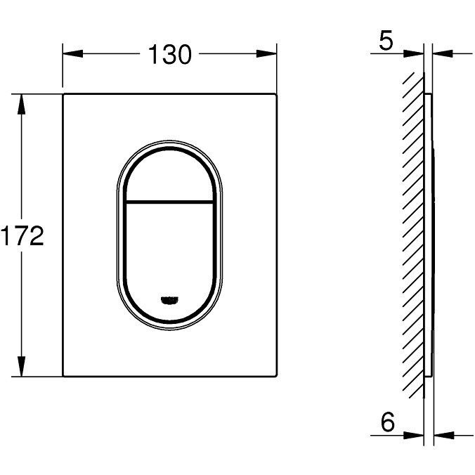 Grohe Arena Cosmopolitan S Clapeta de actionare WC Dual Flush, crom mat [2]