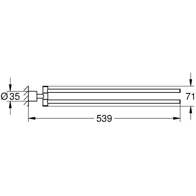 Grohe Atrio Suport prosop baie tip bara dubla 50 cm, antracit mat (brushed hard graphite) [2]