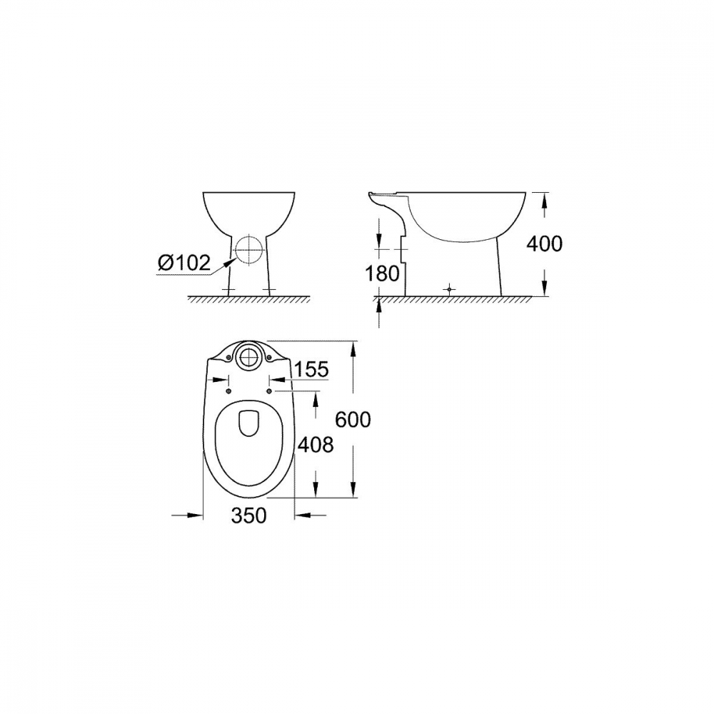 Grohe Bau Ceramic vas wc compact alb 39428000 [2]