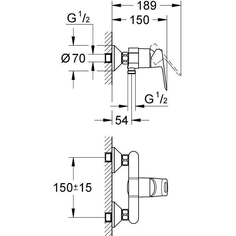 Grohe BauLoop Baterie dus monocomanda [3]
