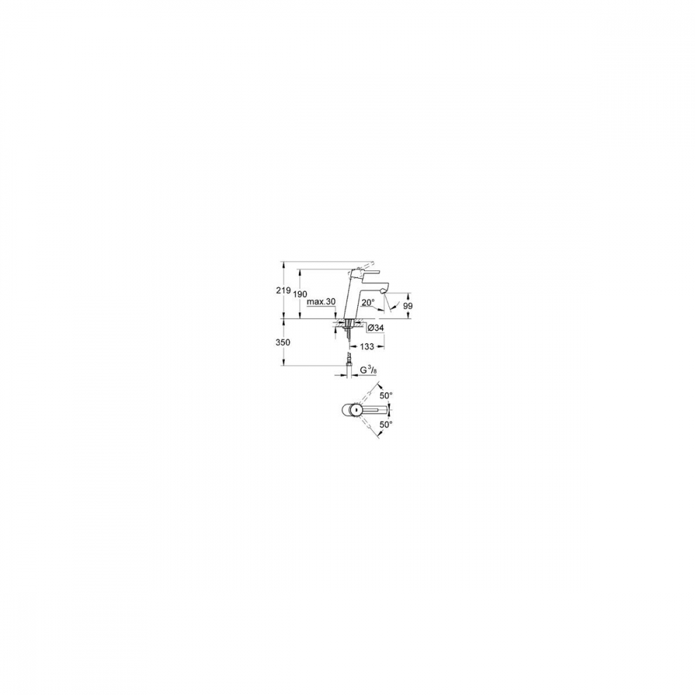 Grohe Concetto baterie lavoar stativ StarLight Chrome 23451001 [2]
