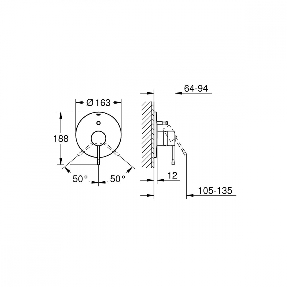 Grohe Essence baterie cadă-duș ascuns Hard Graphite 19285A01 [2]