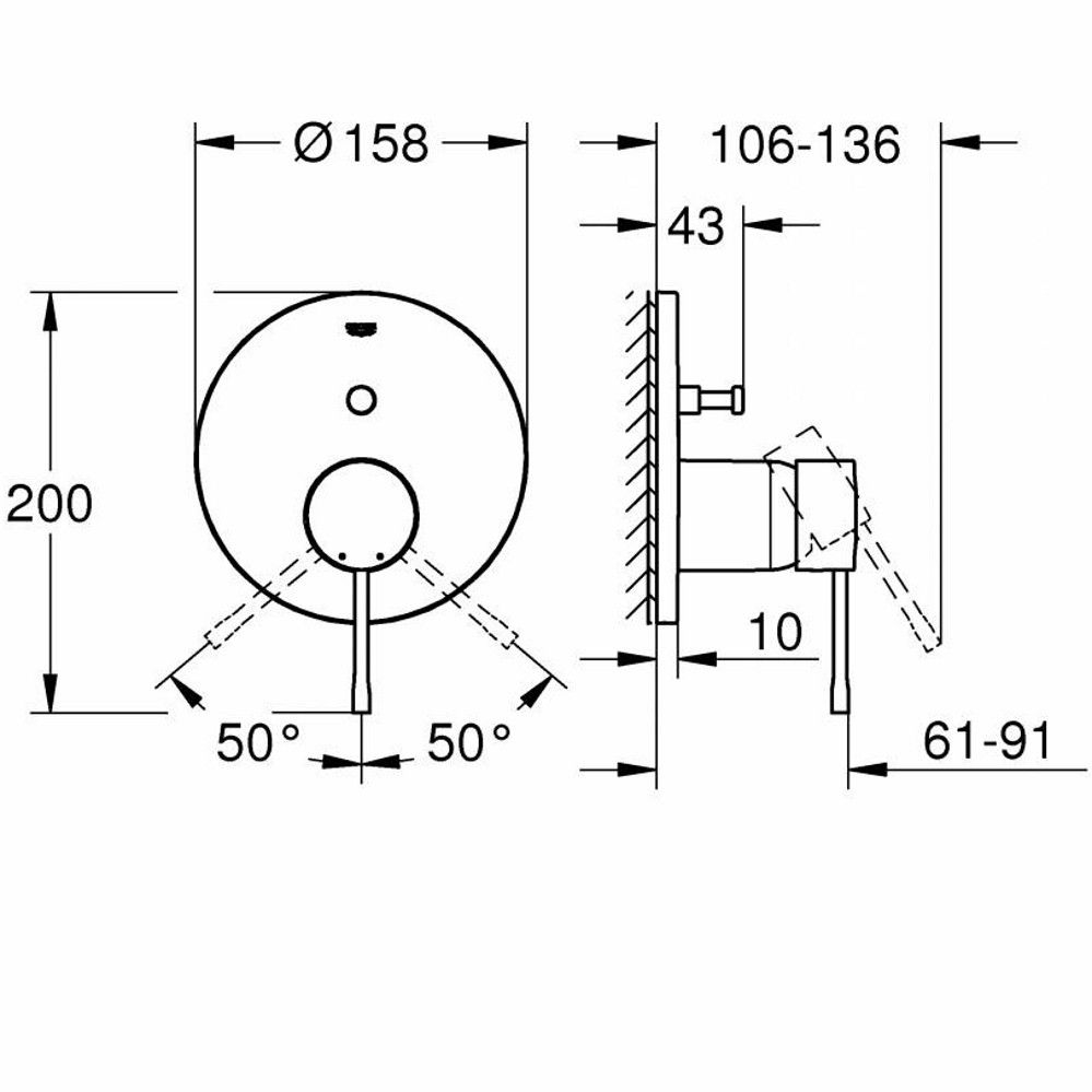Grohe Essence Baterie cada dus monocomanda incastrata, cupru (warm sunset) [2]