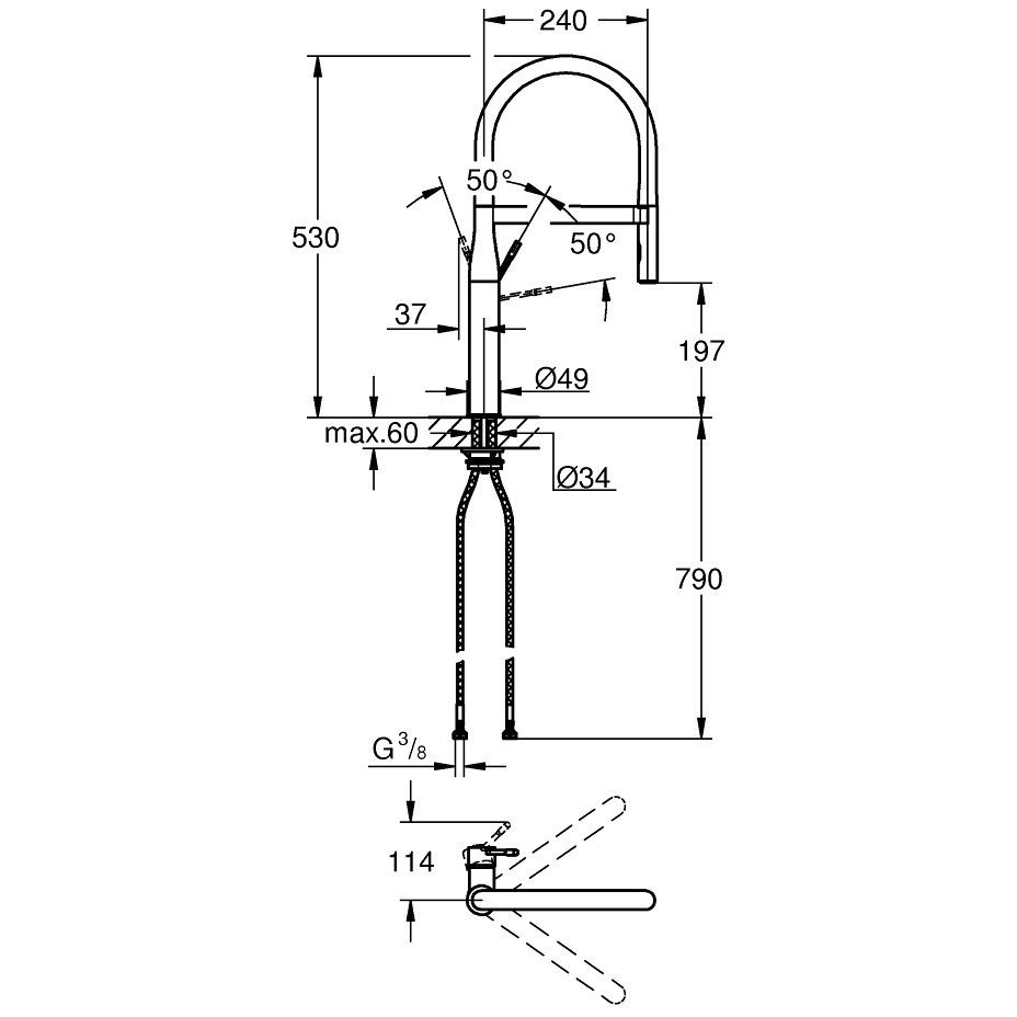 Grohe Essence Baterie chiuveta bucatarie cu dus extractibil, cupru mat (brushed warm sunset) [3]