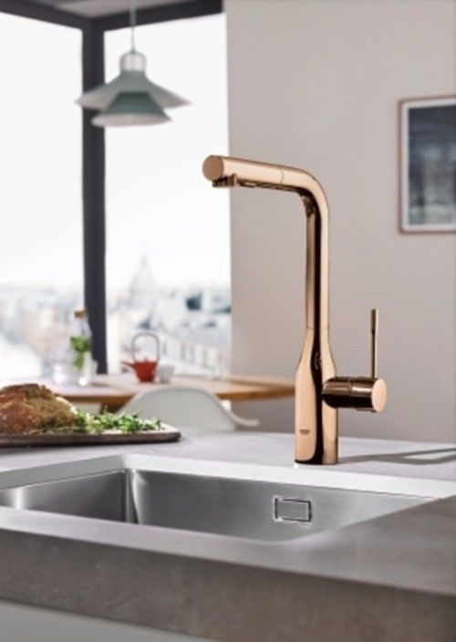 Grohe Essence Baterie chiuveta bucatarie monocomanda cu dus extractibil, cupru (warm sunset) [2]