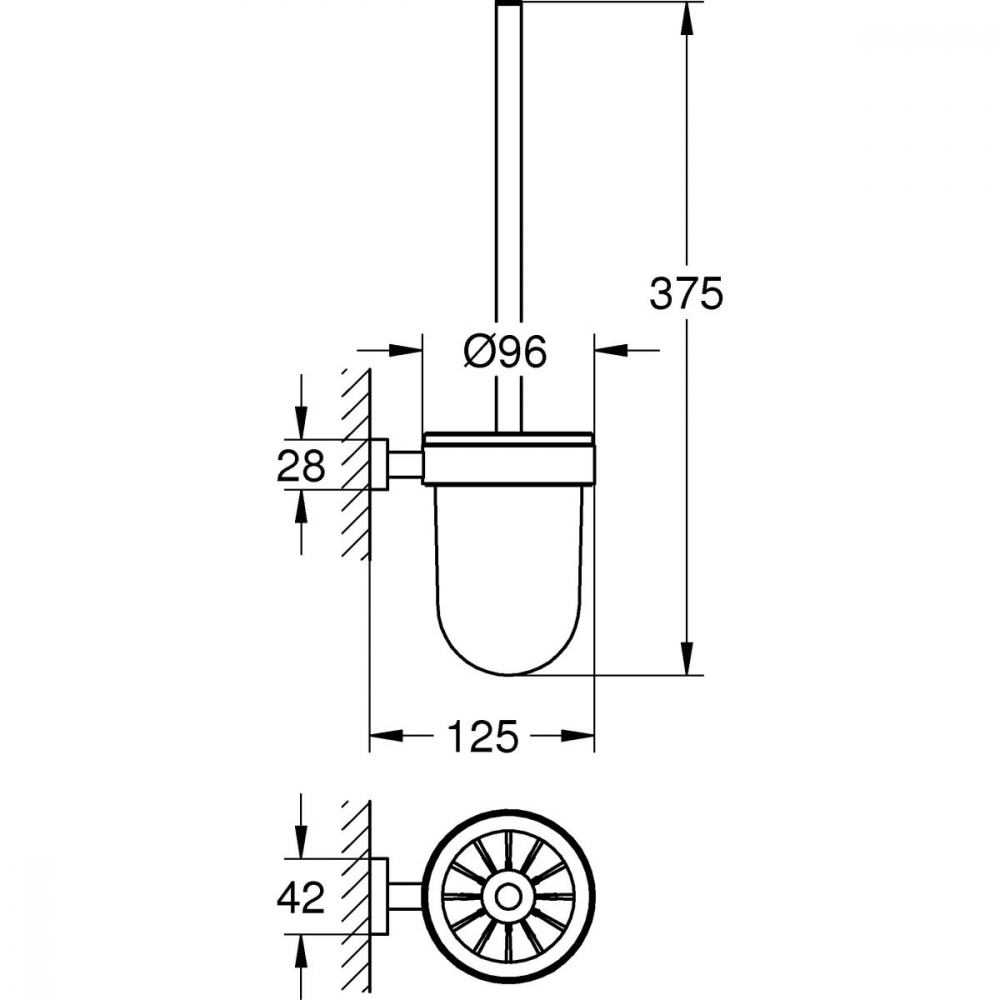 Grohe Essentials perie de toaletă înșurubat Brushed Hard Graphite 40513AL1 [2]